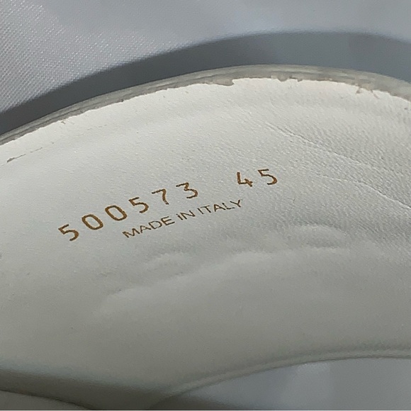 BAKENCIAGA size 45 white leather & rubber POOL SLIDE sandal flip flops - Picture 2 of 10